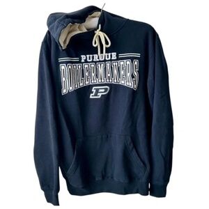 Purdue University Hoodie Sweatshirt Black Gold White Boilermakers Logo Medium